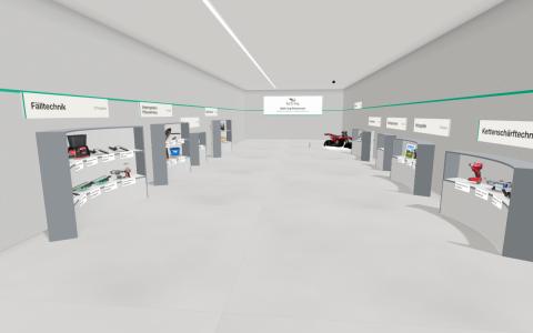 Raumvorlage Halle: helle Ausstellungshalle mit Rondellen
